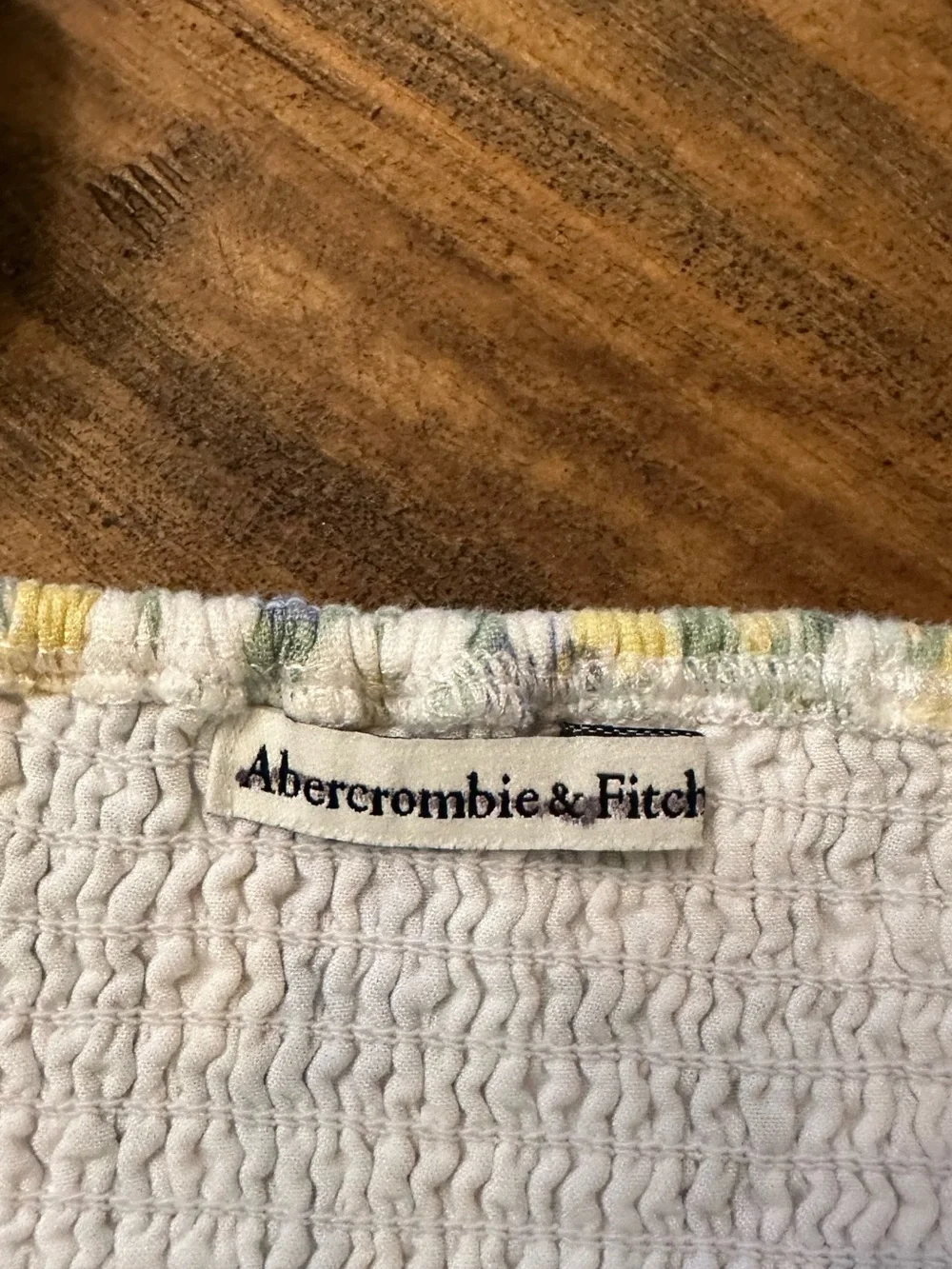 Abercrombie & Fitch Pastel Yellow and Lavender Floral Square-Neck Crop Top